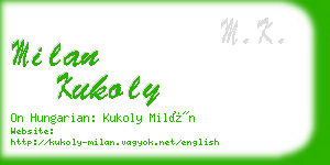 milan kukoly business card